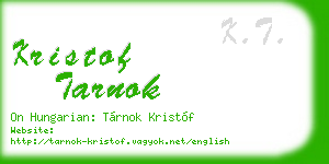 kristof tarnok business card
